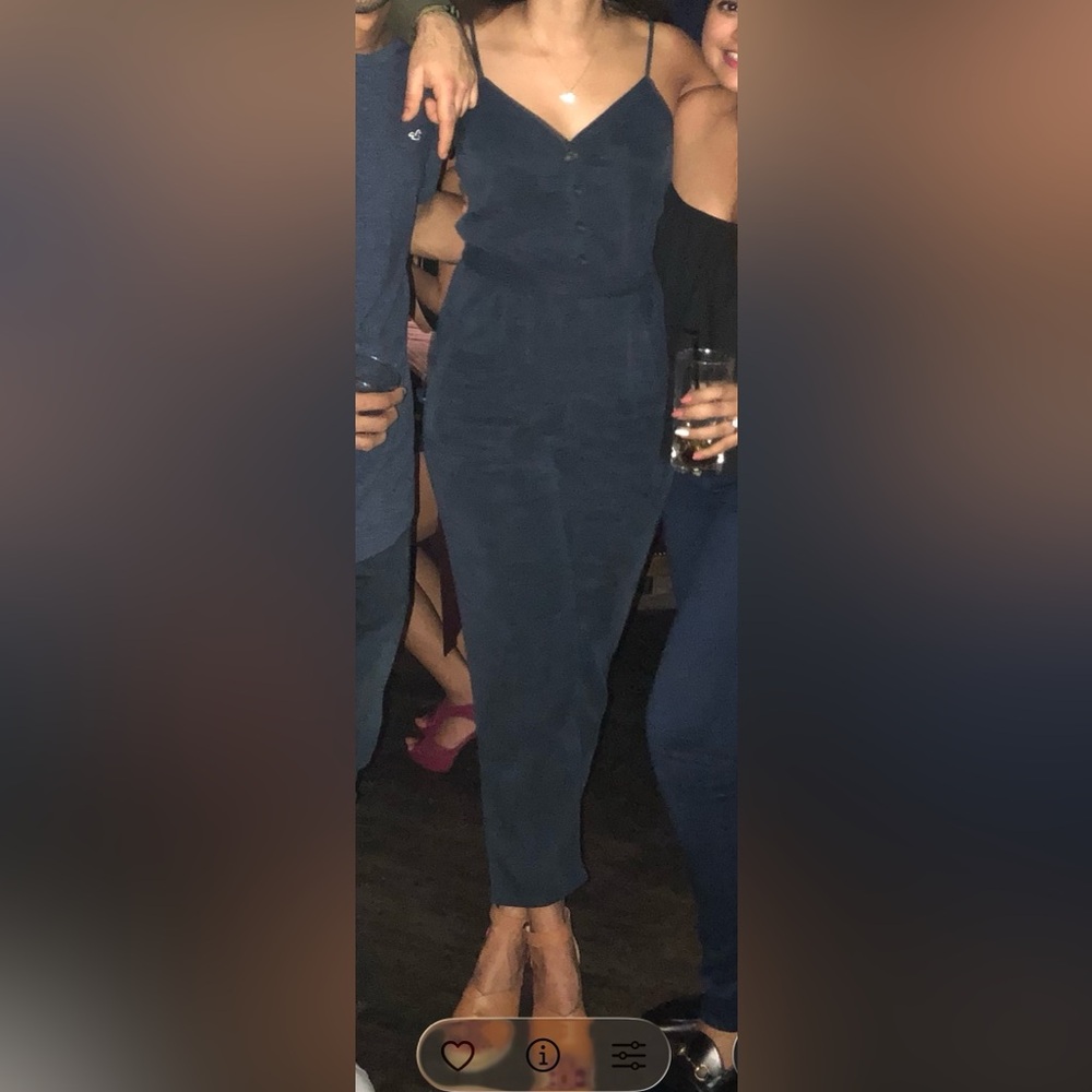 Abercrombie Women’s Cami Jumpsuit with Tie - Navy Blue